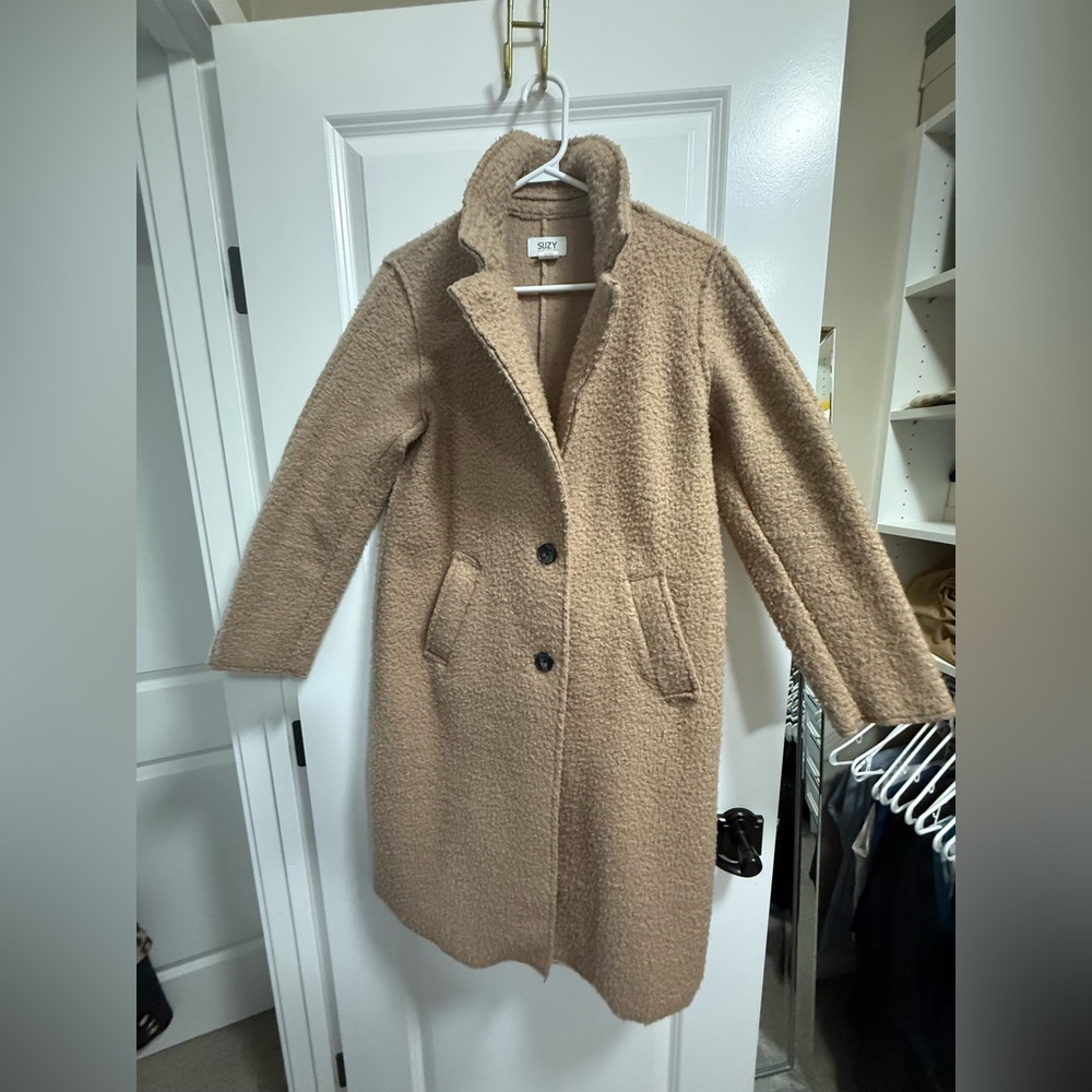 Suzy Shier Tan Teddy Coat